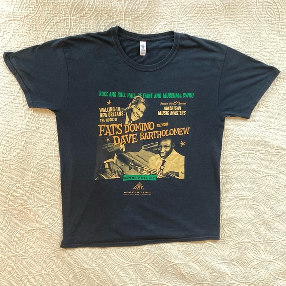 Ultra-Rare LTD. Ed. Fats Domino, Dave Bartholomew Rock & Roll Hall of Fame tee L - Picture 2 of 12